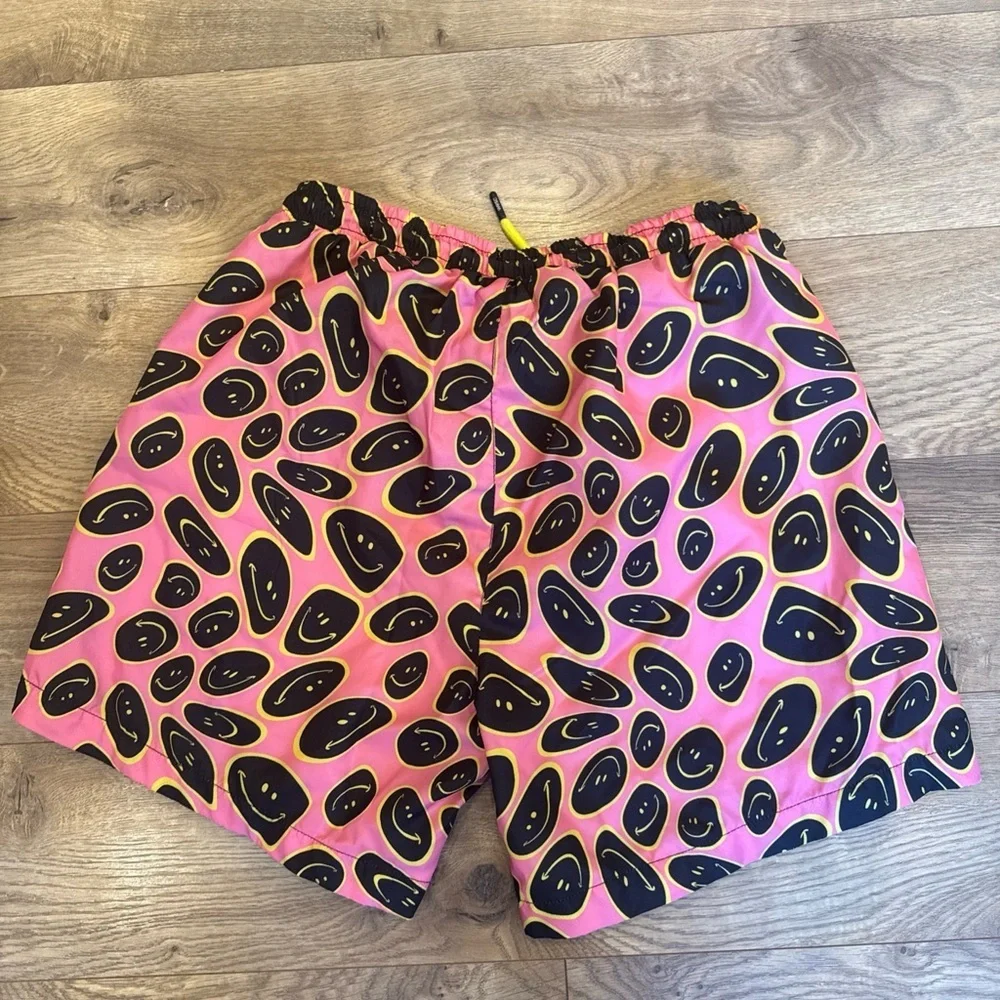 WESC Unisex (L/XL) Pink Marty Trippy Smiley Cotton Shorts NEW Skate Grunge